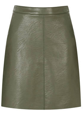 green leather skirt