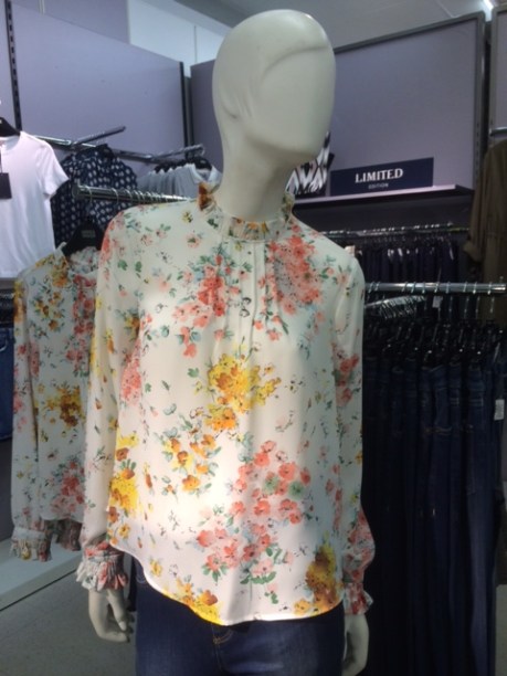 turtle neck floral blouse